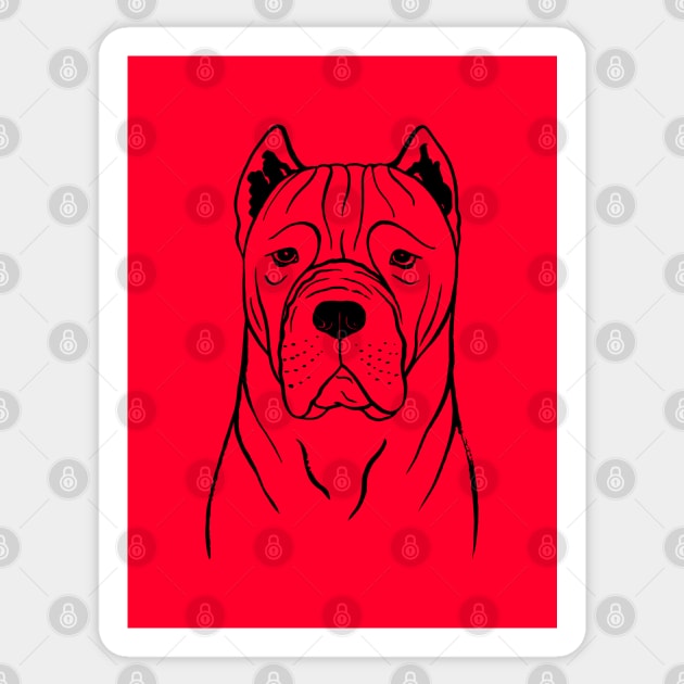 Cane Corso (Red and Black) Sticker by illucalliart